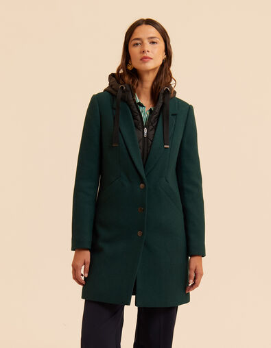 Manteau vert parementure doudoune amovible I.Code