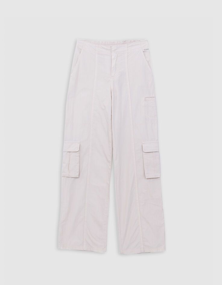 Girl's BATTLE upcycled beige parachute pants-1 Girl's BATTLE upcycled beige parachute pants-1