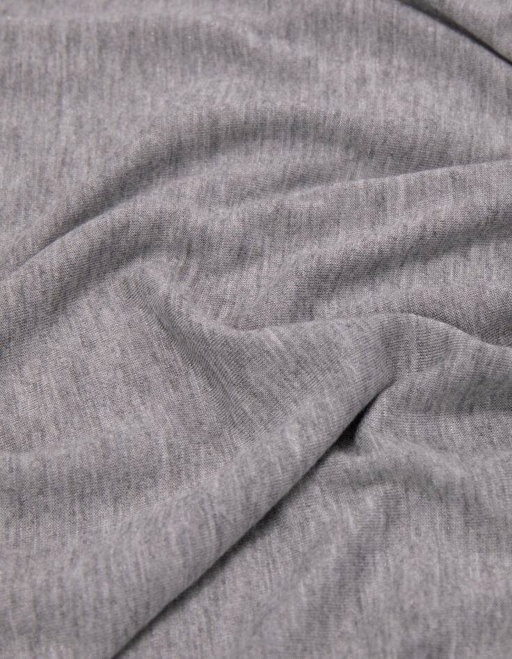 Tee-shirt gris d&eacute;cor cha&icirc;ne &agrave; l'encolure Femme-6