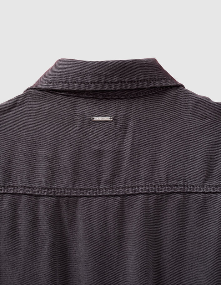 Grauer Mädchenoverall mit Reißverschluss aus Lyocell®-7