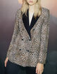 Women’s cognac suit jacket with baby leopard print-6