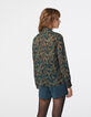 Women’s camouflage print studded voile shirt-3