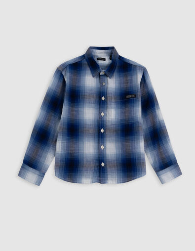 Blauw geruit overhemd jongens - IKKS