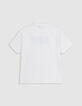 T-shirt blanc coton bio maxi message pixellisé garçon-5