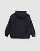Blouson noir à capuche fille-6