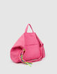 Mujer totebag bordado de lona rosa-3
