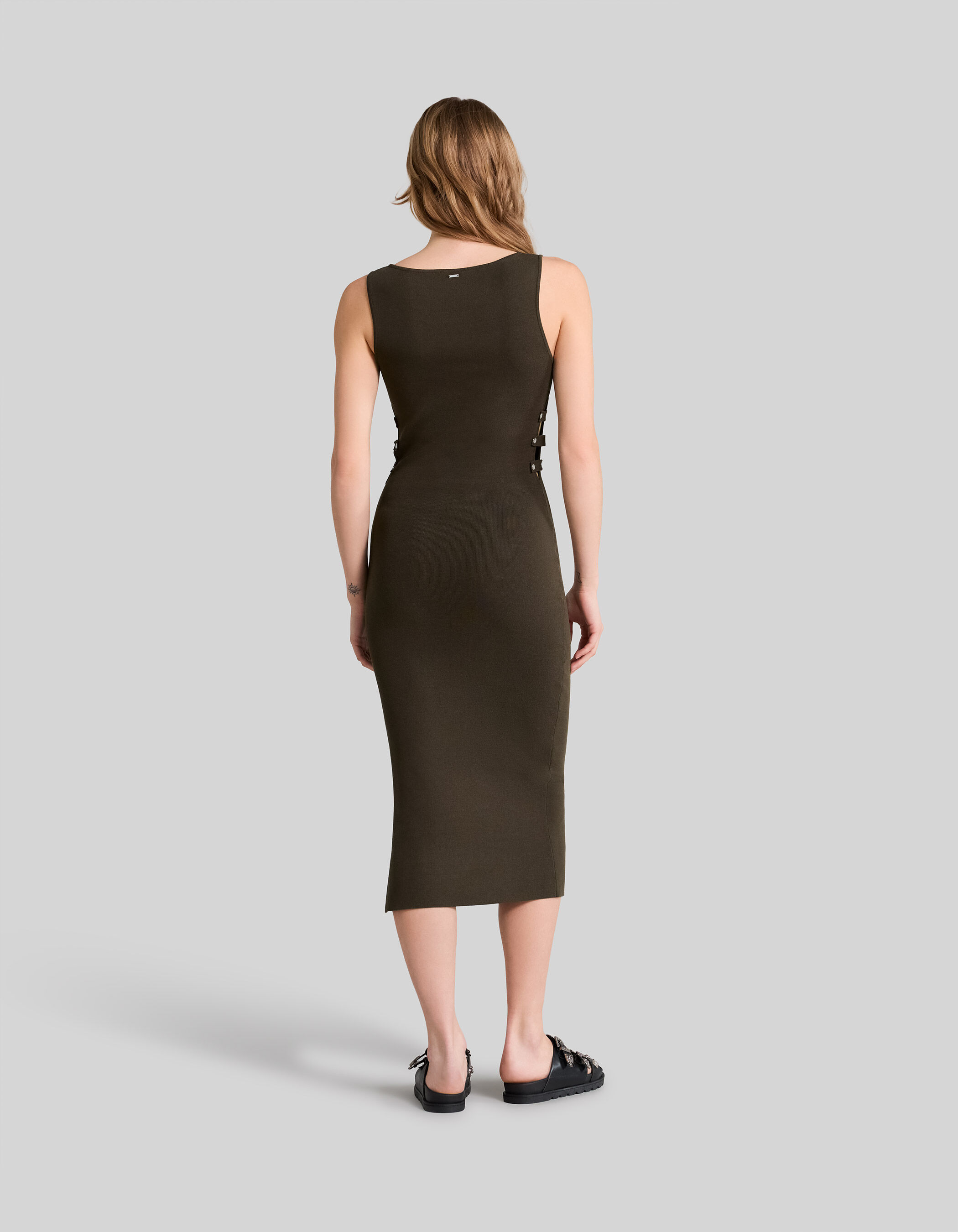 Robe moulante en maille kaki Femme IKKS