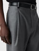 Pantalon de costume large gris faux-uni Homme-4