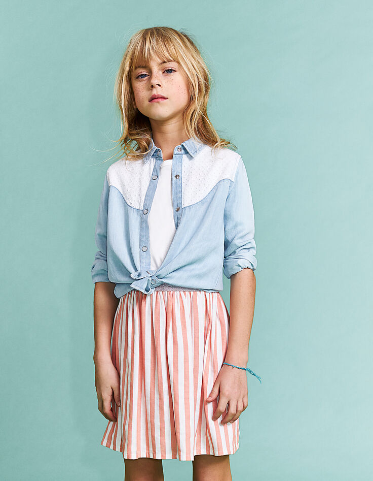Robe pêche bi matière à rayures fille-6