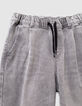 Jungen-Jogginghose mit elastischem Bund in Grau-5