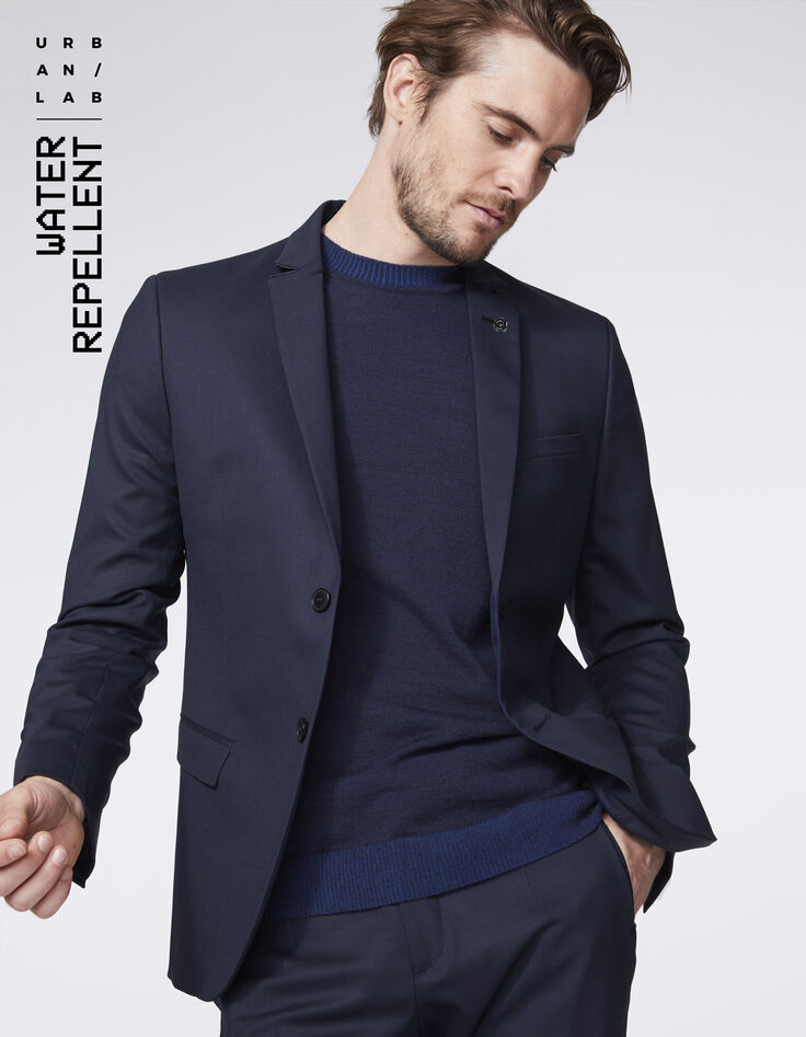 Veste de costume bleu foncé en twill Homme-2