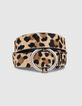 Cognac leren riem vachteffect luipaardmotief Dames-2