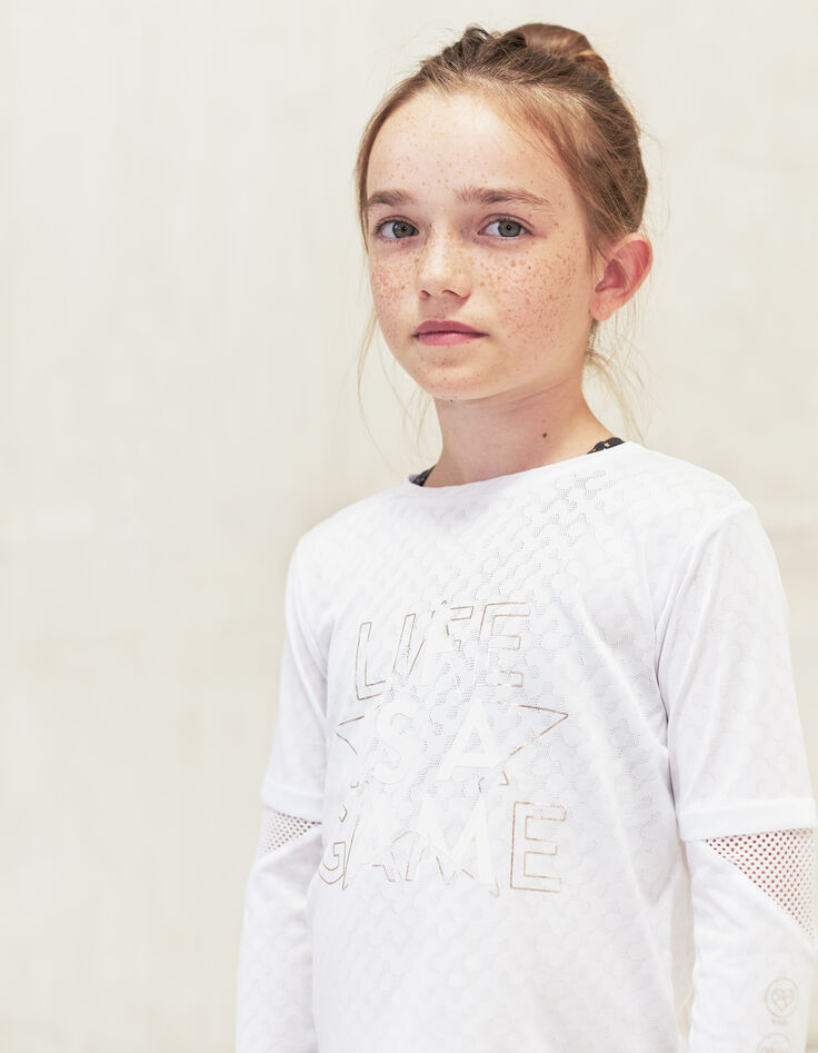 Tee-shirt blanc + brassières IKKS SPORT LAB fille-6