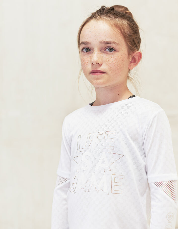 Camiseta blanca deporte niña - IKKS