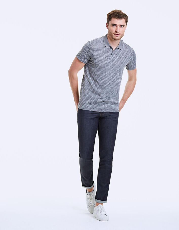 Men’s grey semi-plain polo shirt - IKKS