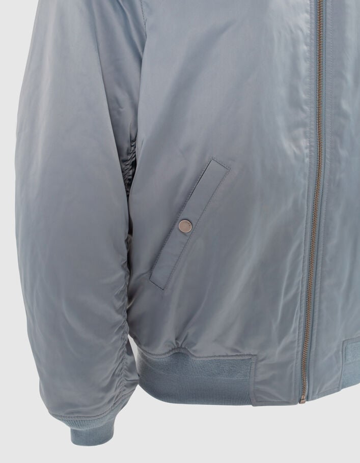 Men’s light blue satin nylon bomber jacket - IKKS