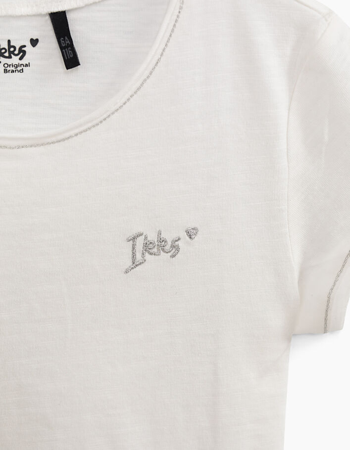 Camiseta blanco roto Essentiel niña algodón eco - IKKS