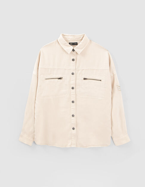 Cremeweiße Mädchenbluse aus Lyocell® - IKKS