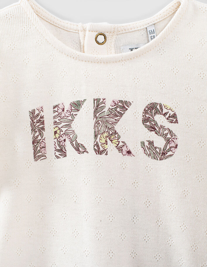 Baby girls’ plant print Ecovero® mixed-fabric dress - IKKS
