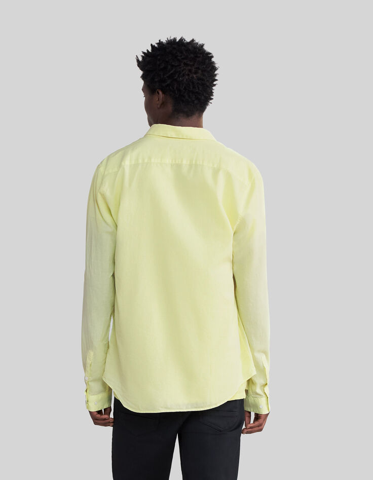 Men’s lime organic cotton voile SLIM shirt-2
