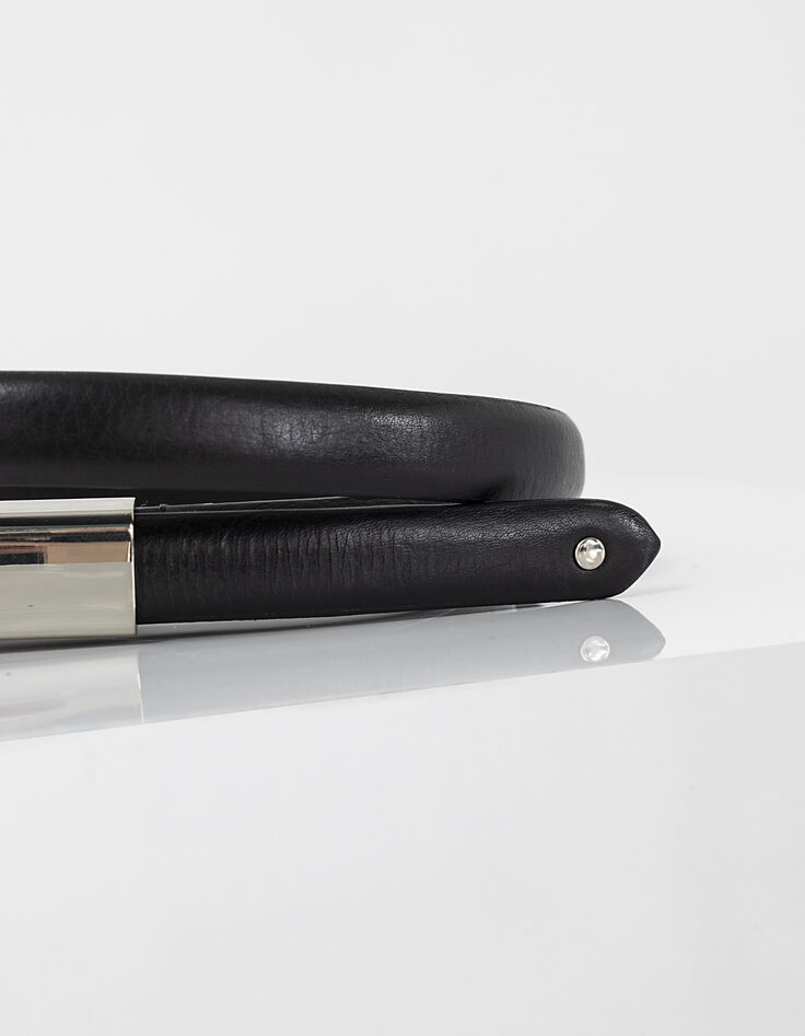 Ceinture noire fine en cuir I.Code-3
