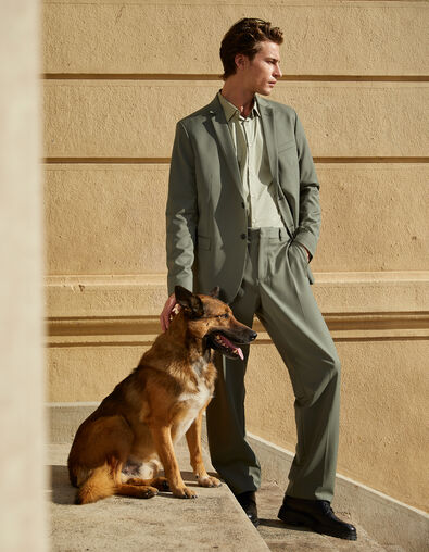 Men’s khaki TRAVEL SUIT suit trousers - IKKS