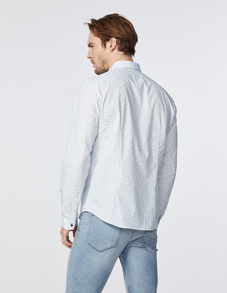Men’s forget-me-not floral SLIM shirt-3 Men’s forget-me-not floral SLIM shirt-3
