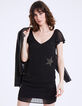 Vestido corto de gasa bordados estrellas perlas joya mujer-1
