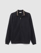 C&aacute;rdigan punto piqu&eacute; azul marino sport hombre-5