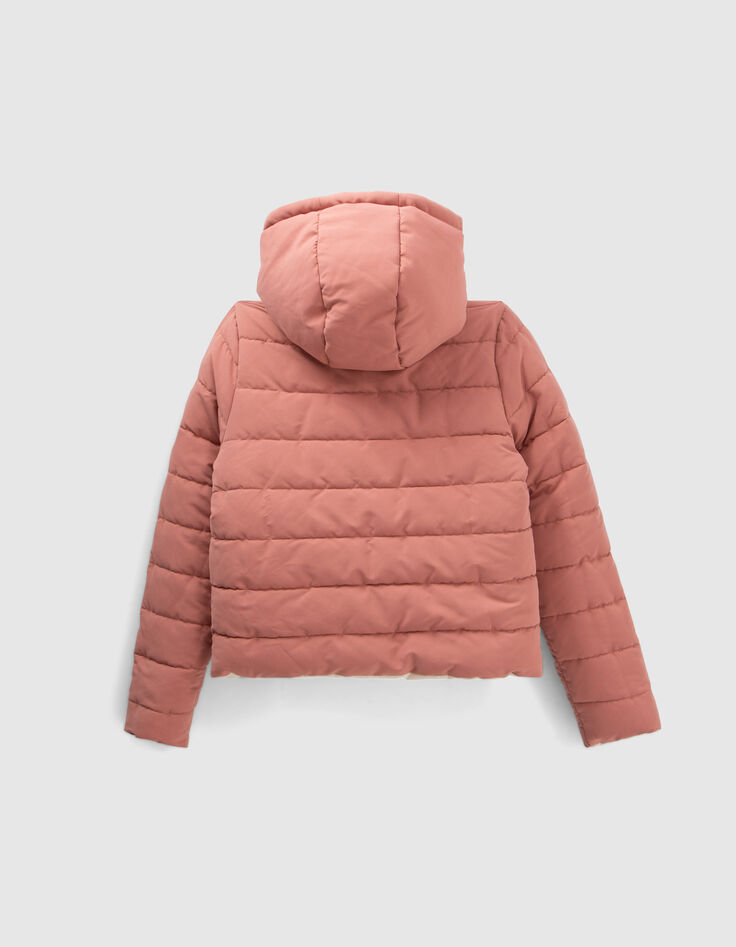 Doudoune r&eacute;versible &eacute;crue ou terracotta fille-8