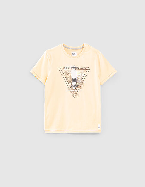 Camiseta amarillo medio skate algodón ecológico niño 