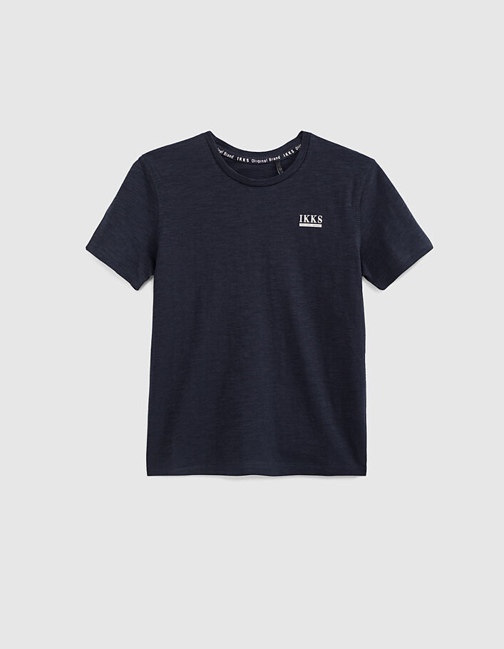Boys’ navy Essential organic cotton T-shirt-1