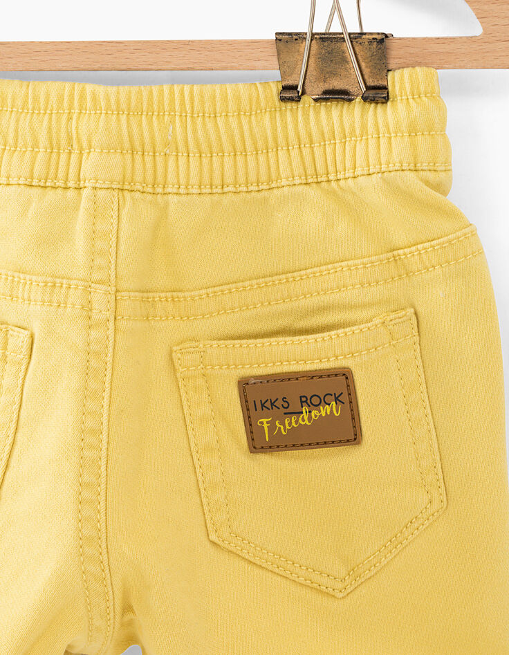 Bermuda jaune moyen en maille knitlook bébé garçon -4