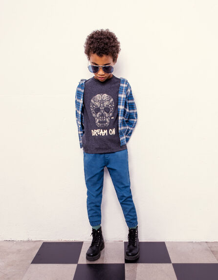 Boys’ dark blue knitlook tapered jogger jeans