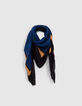 I.Code electric blue animal motif square scarf-2