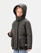 Kaki gecoat jasje luipaard-hartjesmotief meisjes-1 Kaki gecoat jasje luipaard-hartjesmotief meisjes-1