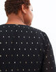 Langer schwarzer Overall mit Bluse in Schwarz und Gold I.Code-4