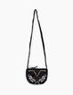 Schwarze M&auml;dchenhandtasche mit Stickerei-1