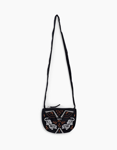 Schwarze M&auml;dchenhandtasche mit Stickerei - IKKS