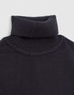 Vestido jersey navy oscuro de punto con cuello vuelto ni&ntilde;a-6