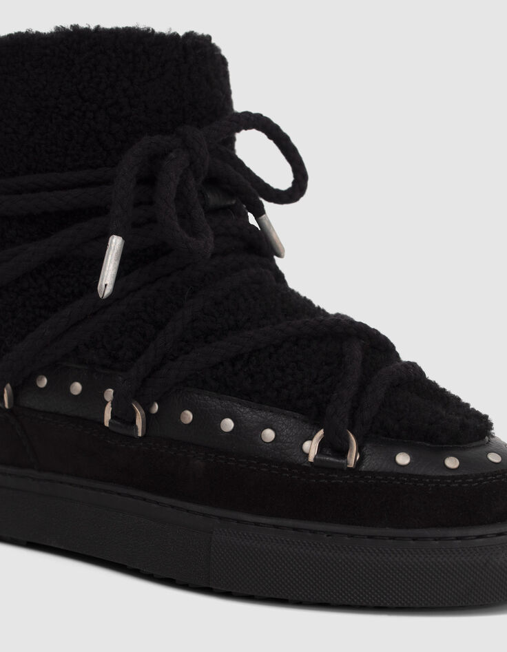 Women’s black INUIKII x IKKS suede fleece-lined boots-4