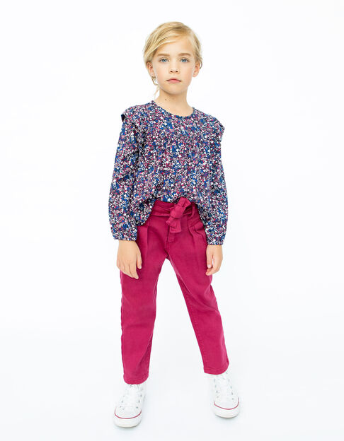 Girls’ burgundy BALLOON jeans