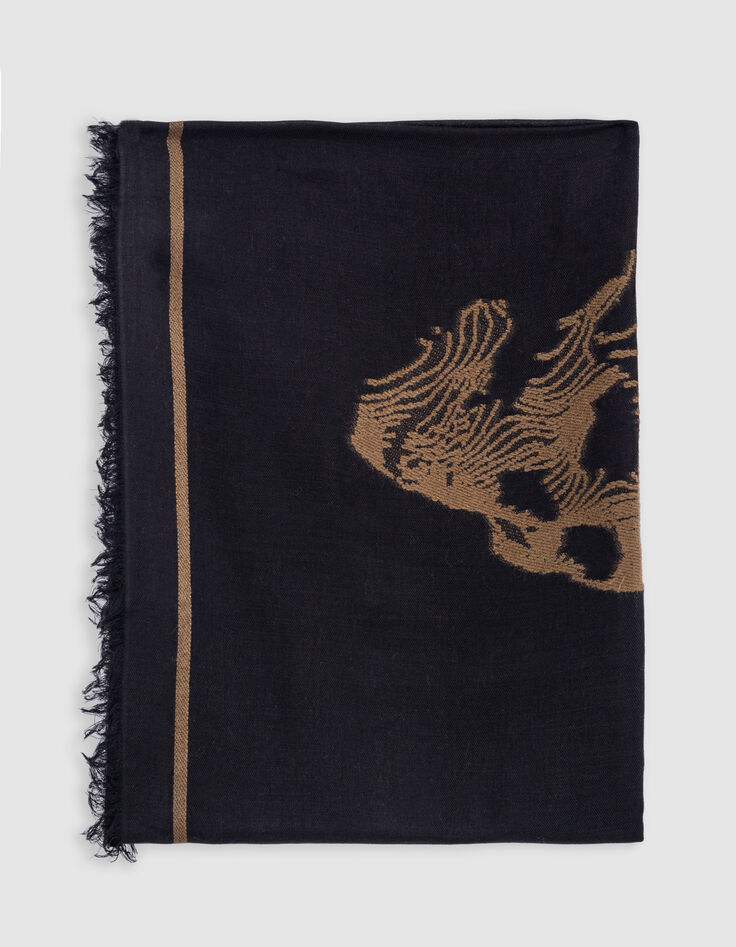 Foulard camel jacquard têtes de mort écrues Femme-2