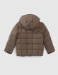 Boys’ khaki double opening pocket padded jacket-3
