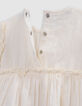 Ecru Kleid mit Stick, Windelhöschen, Babymädchen-9