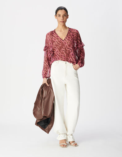 Blouse rose imprim&eacute; animalier Femme - IKKS