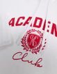 Ecru t-shirt met ribgebreide capuchon en meisjesboodschap-6