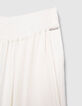 Cremewei&szlig;e, weite M&auml;dchenhose aus LENZING&trade; ECOVERO&trade;-5