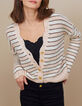 I.Code pink icing striped knit cardigan-2