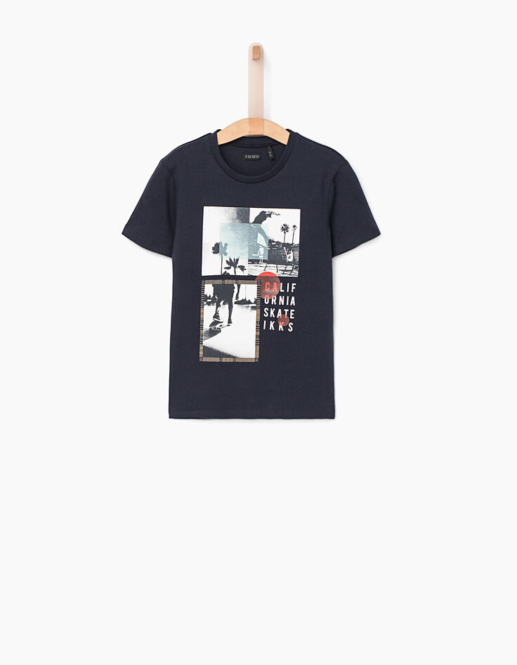 Boys' navy skateboarder T-shirt -2